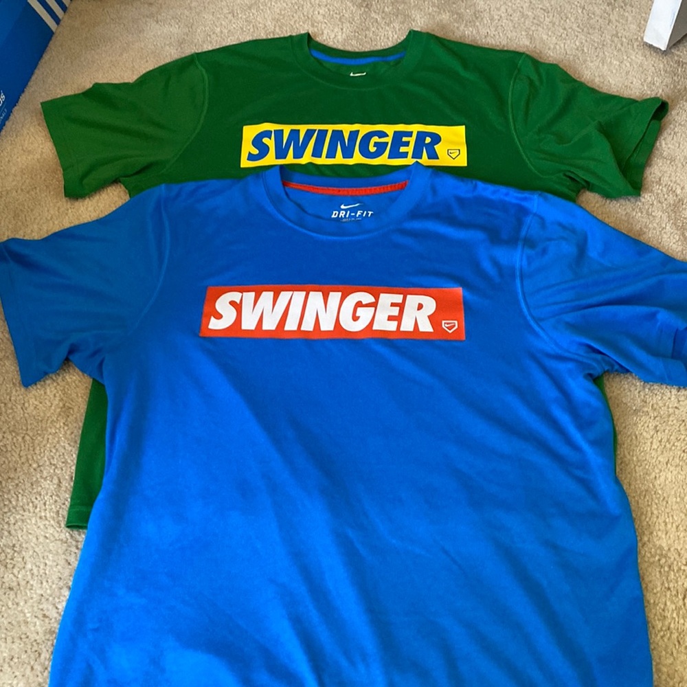 2 Nike baseball Dri-Fit tee shirts, size M